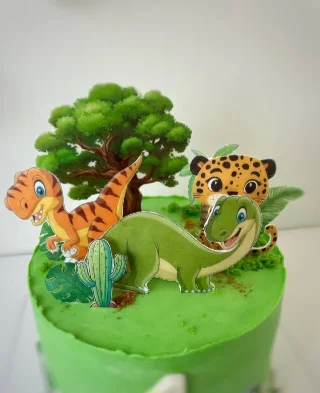 Kuchen mit Dinosauriern