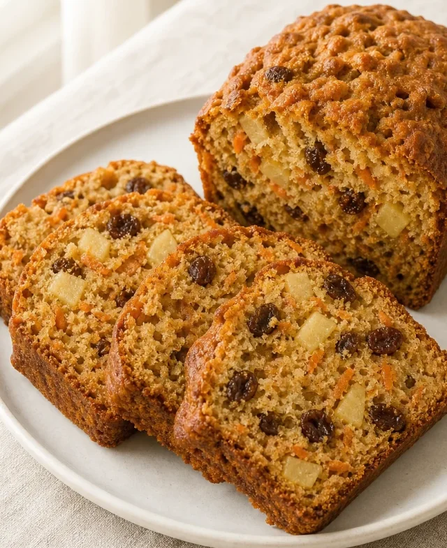 Pan de manzana y zanahoria con pasas