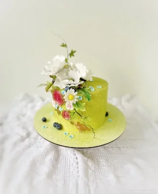 jubilejna torta sladkorni cvetovi