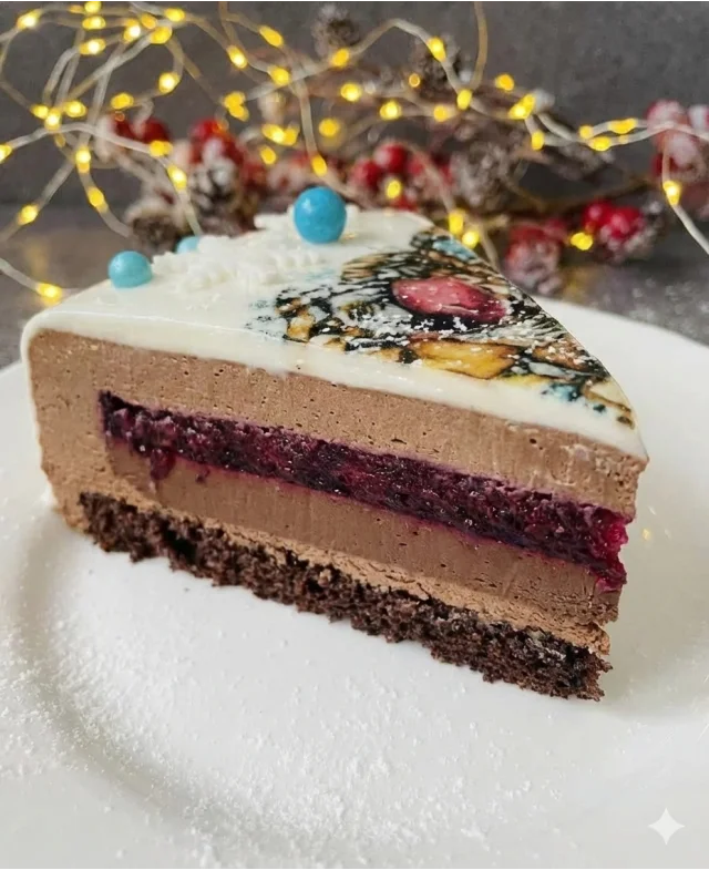 Шоколадно-смородинний мусовий торт