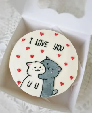 Bento-Kuchen Herz-Katzen
