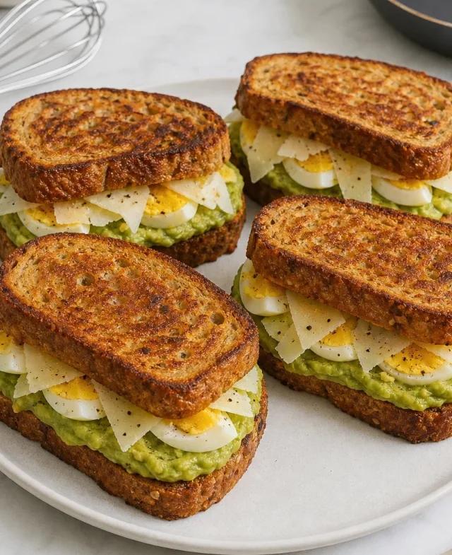 Ranskalaiset toastit avokadolla, munilla ja kovalla juustolla