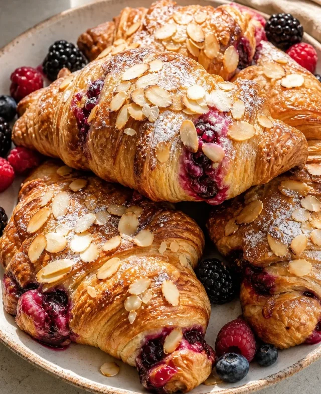 Mantelikroissantit marjasekoituksella