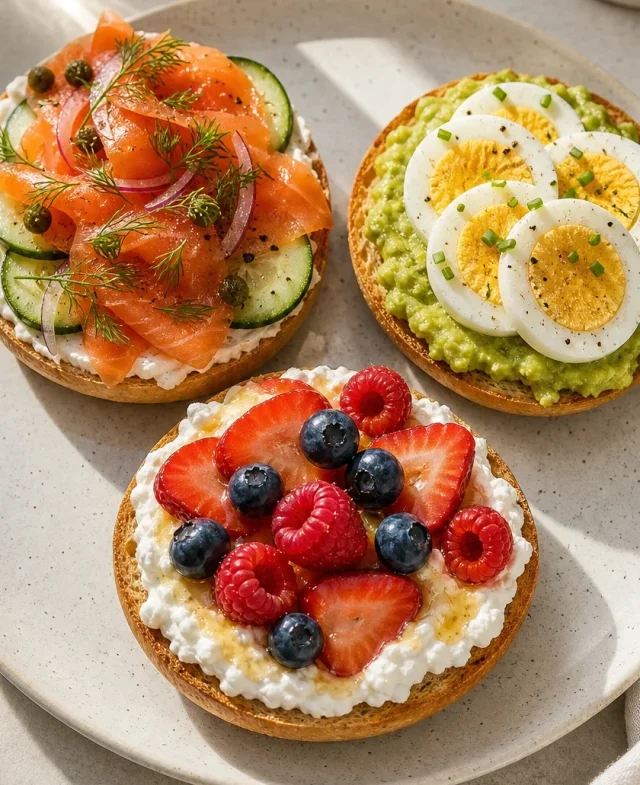 Bagels de tres maneras