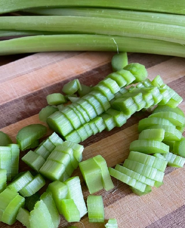 rhubarb cut